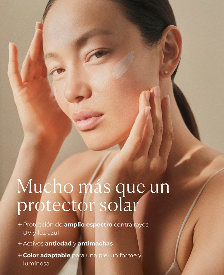 So much more than a sunscreen  + Broad-spectrum protection against UV rays and blue light + Anti-aging and brightening ingredients + Self-adapting color for an even, radiant complexion