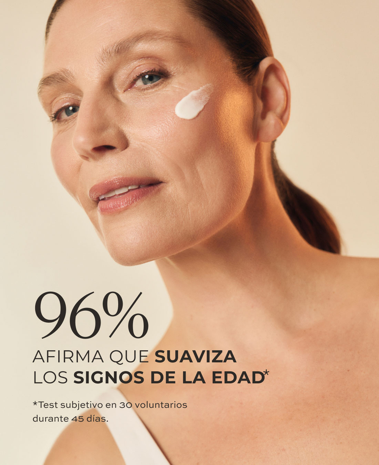 El 96% afirma que suaviza los signos de la edad  *Test subjetivo en 30 voluntarios durante 45 d&iacute;as.