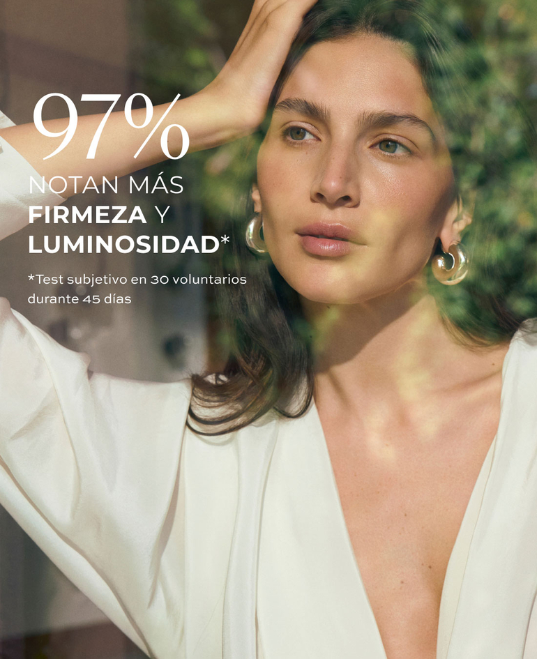 100% menos arrugas y l&iacute;neas  *Test subjetivo en 30 voluntarios durante 45 d&iacute;as.