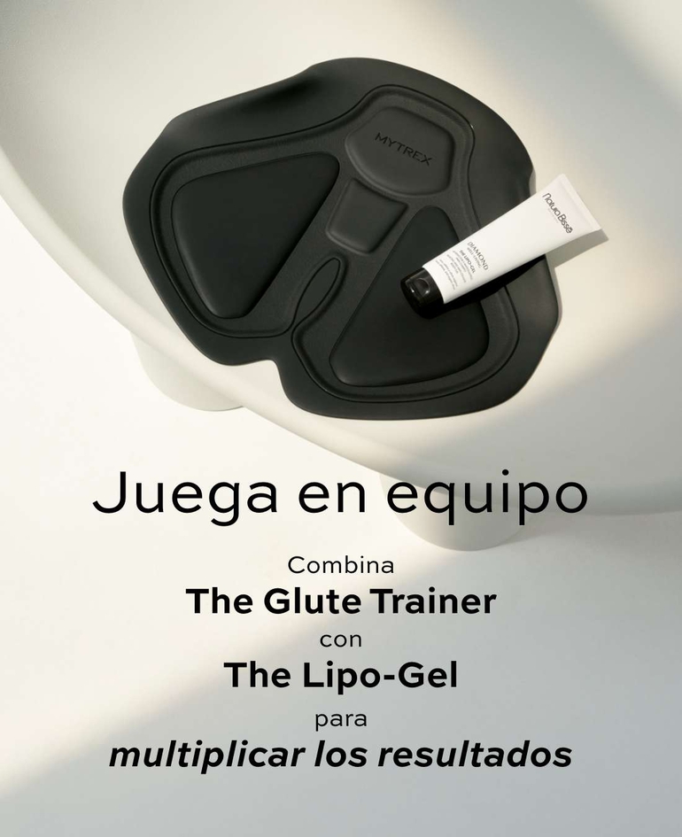 JUEGA EN EQUIPO Combina The Glute Trainer con The Lipo-Gel para multiplicar los resultados