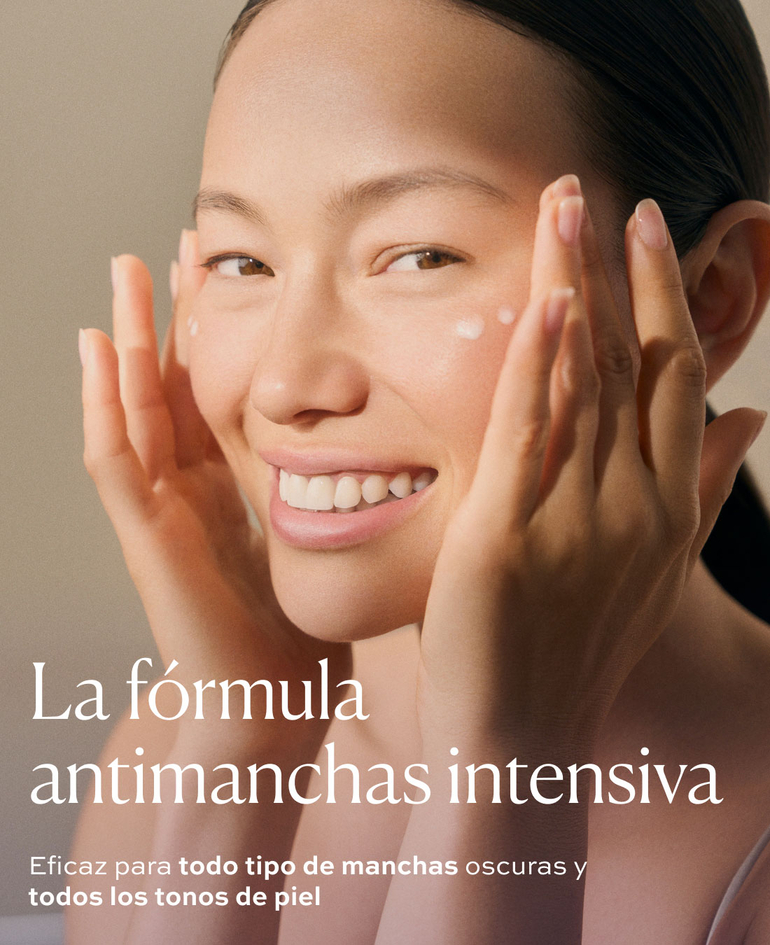 LA F&Oacute;RMULA ANTIMANCHAS INTENSIVA Eficaz para todo tipo de manchas oscuras y todos los tonos de piel