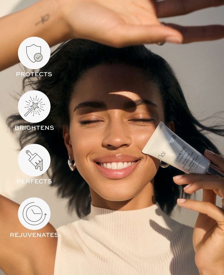 PROTECTS BRIGHTENS PERFECTS  REJUVENATES