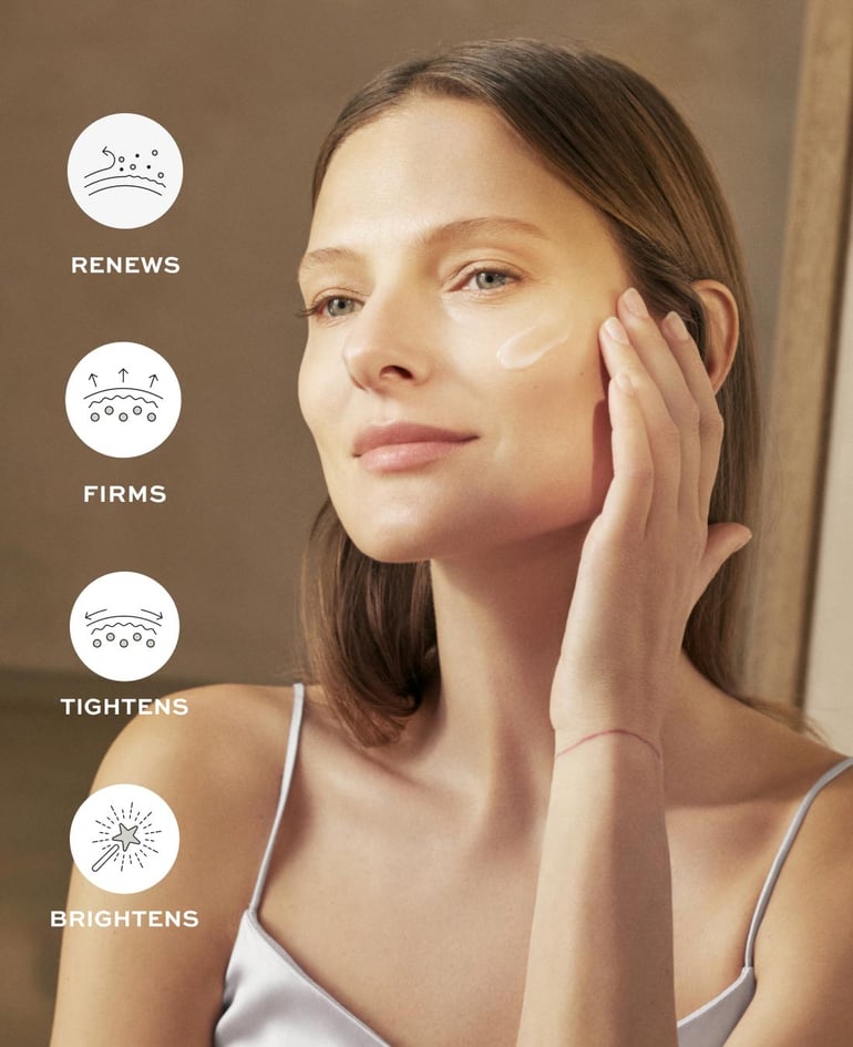 RENEWS, REPLENISHES, TIGHTENS, FIRMS, BRIGHTENS