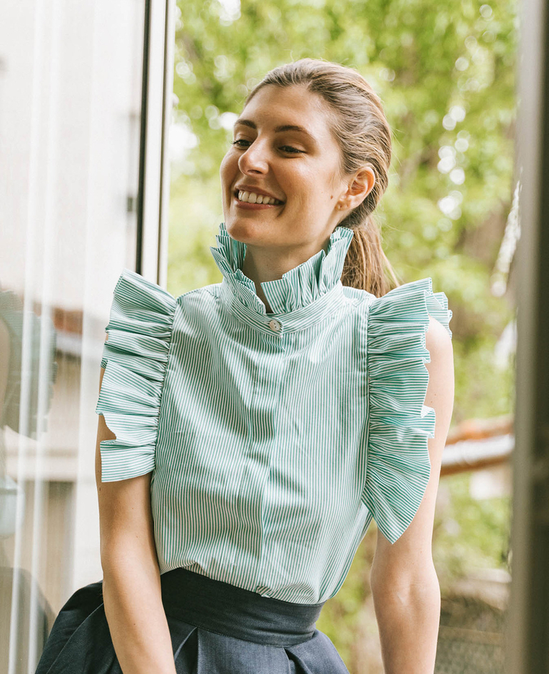 CAMISA VITAMIN CHIC VERDE TURQUESA -  TALLA S