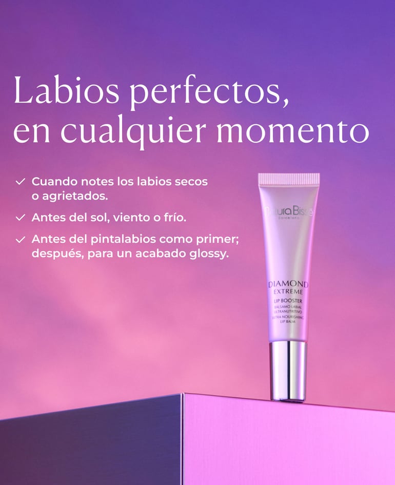 EFICACIA DIAMOND AL SERVICIO DE TUS LABIOS + Hidrataci&oacute;n profunda + Volumen inmediato + Acabado gloss