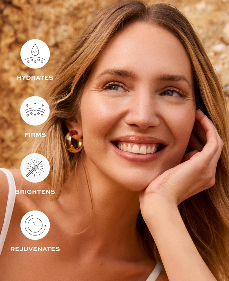 FIRMS HYDRATES REJUVENATES BRIGHTENS