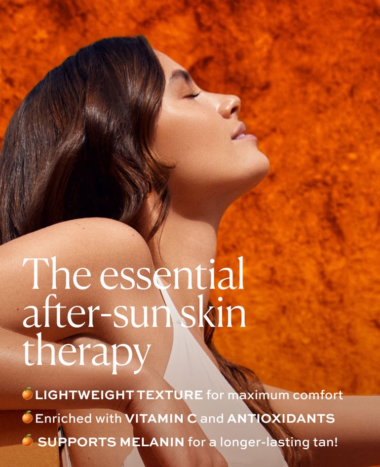 The essential after-sun skin therapy  + Lightweight texture for maximum comfort + Enriched with vitamin C and antioxidants + Supports melanin for a longer-lasting tan!