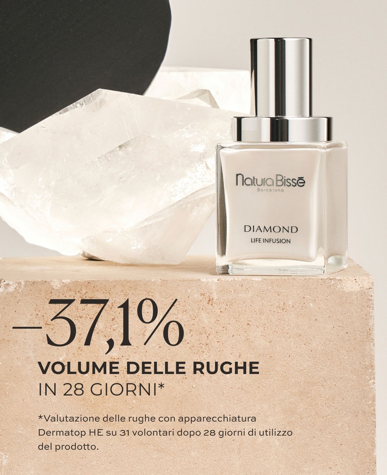 RISULTATI CLINICI &ndash;37,1% VOLUME DELLE RUGHE in 28 giorni*  *Valutazione delle rughe con apparecchiatura Dermatop HE su 31 volontari dopo 28 giorni di utilizzo del prodotto.