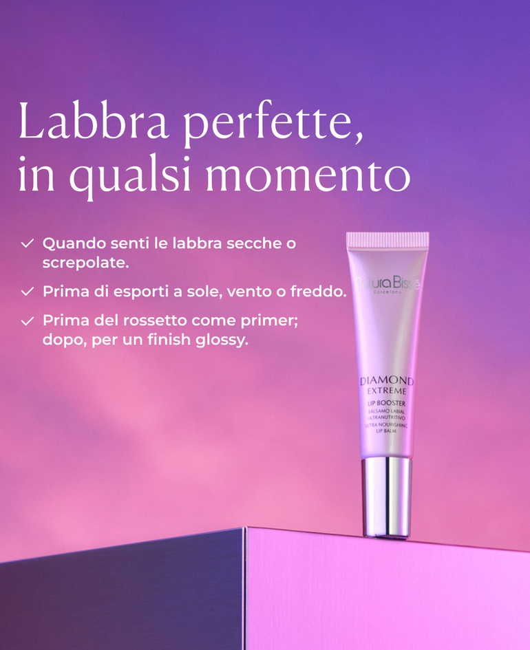 L&rsquo;EFFICACIA DIAMOND A SERVIZIO DELLE TUE LABBRA: + Idratazione  + Volume immediato + Finish glossy - Labbra screpolate - Linee e rughe