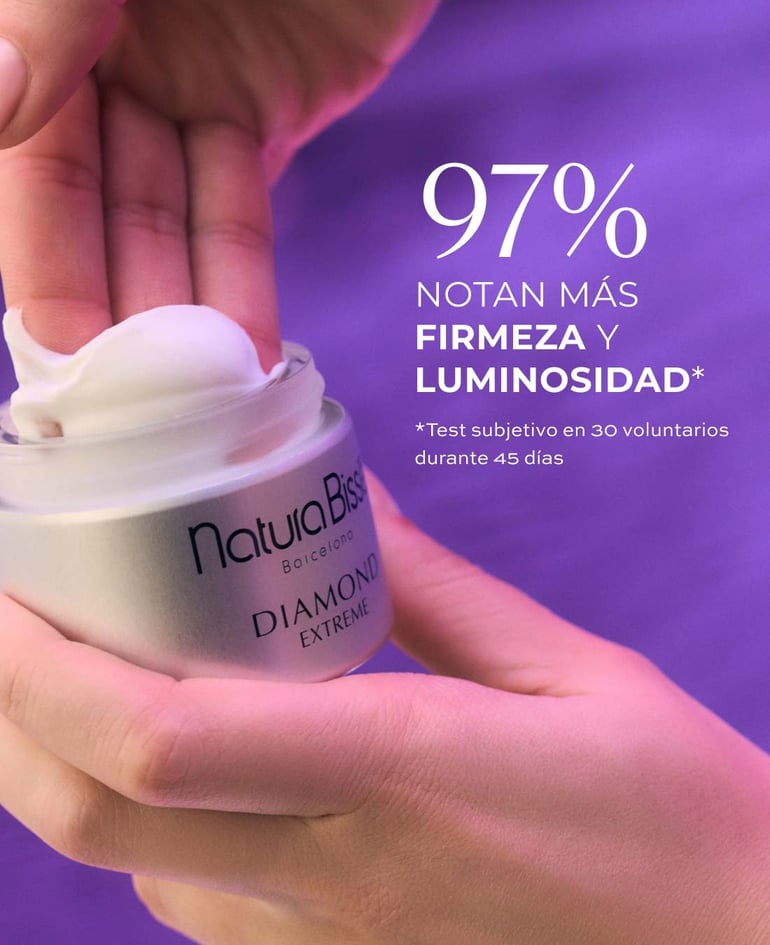 100% menos arrugas y líneas  *Test subjetivo en 30 voluntarios durante 45 días.