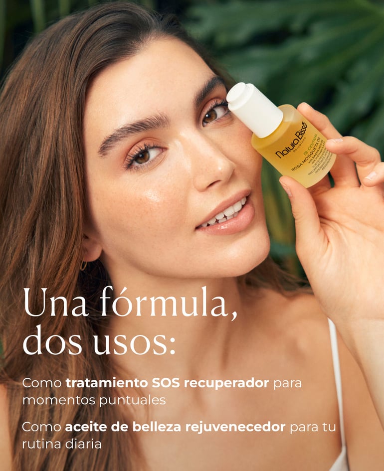 UNA FÓRMULA, DOS USOS: ✓ Como tratamiento SOS recuperador para momentos puntuales ✓ Como aceite de belleza rejuvenecedor para tu rutina diaria