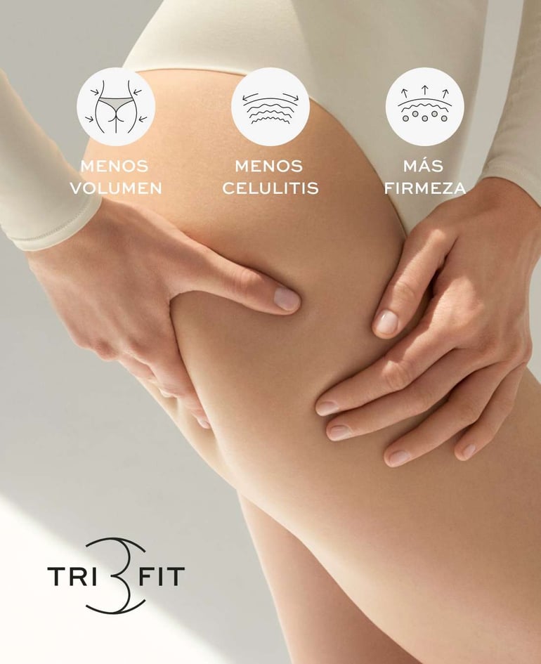 Menos volumen •	Menos celulitis •	Más firmeza