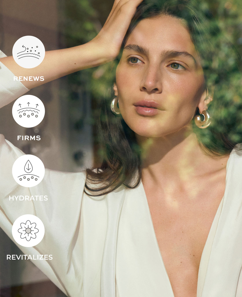 Renews, firms, hydrates, revitalizes