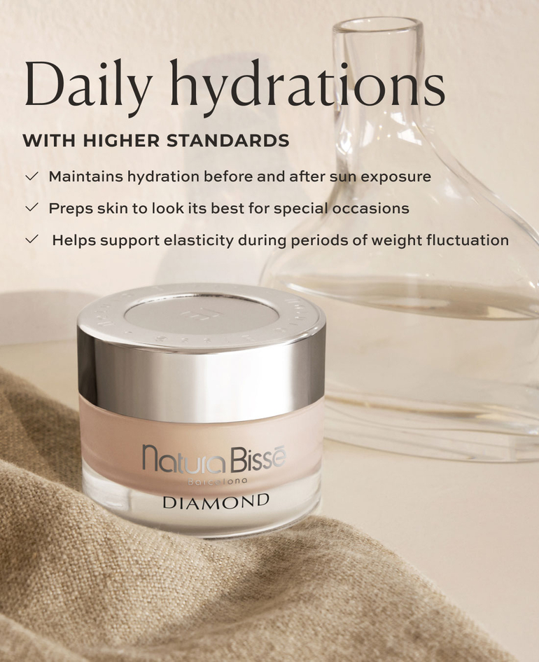 DAILY HYDRATION, WITH HIGHER STANDARDS ✓ Maintains hydration before and after sun exposure ✓ Preps skin to look its best for special occasions ✓ Helps support elasticity during periods of weight fluctuation