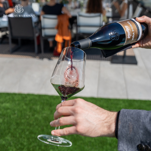 Glass of wine from Bodegas Bilbaínas