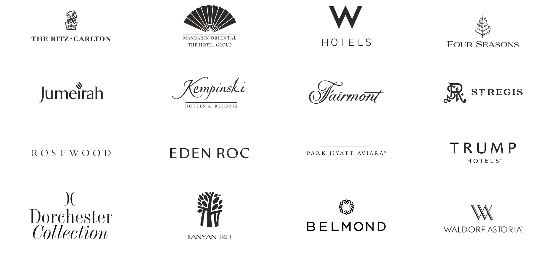 logos of luxury hotel brands
