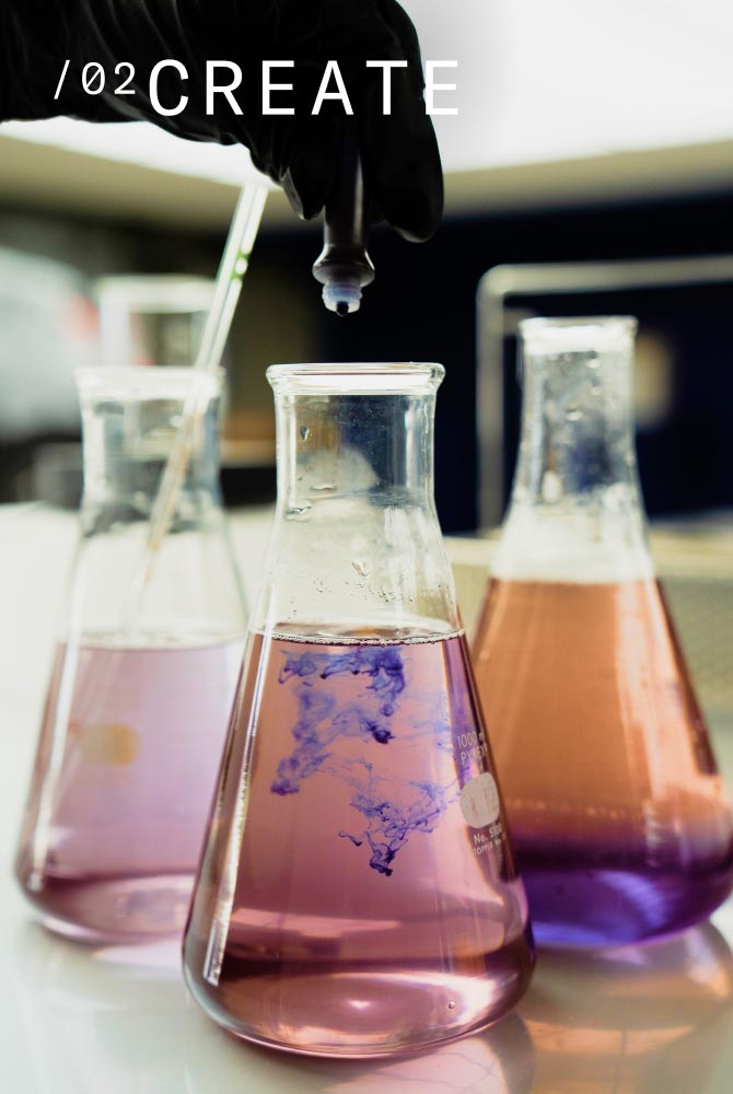 A lab table merging wellness and science.