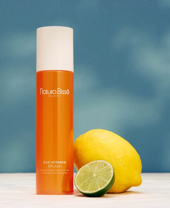 Vitamin C+C Splash on top of a blue table