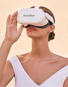 woman wearing VR headset