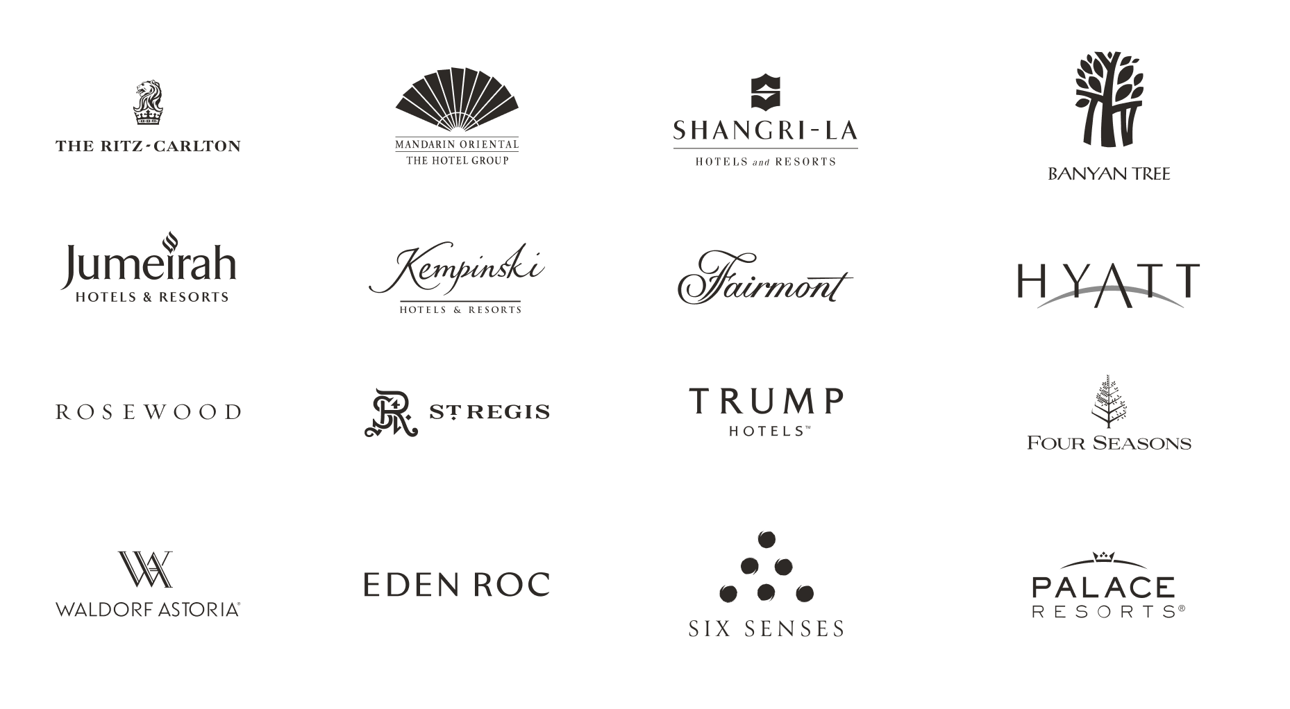 logos of luxury hotel brands